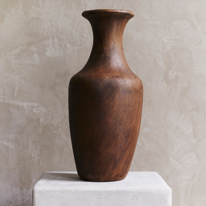 Botella Barro Chocolate Vase