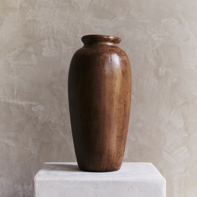 Botellita Barro Chocolate Vase