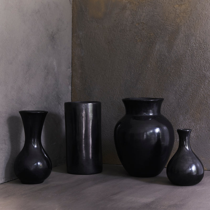 Vaso Barro Negro Vase